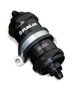 Fuelab 818 In-Line Fuel Filter Standard -8AN In/Out 10 Micron Fabric - Black