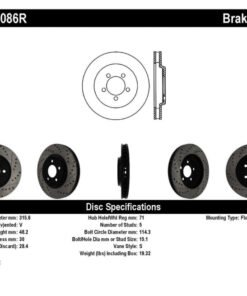StopTech 05-10 Ford Mustang GT Front Right Slotted & Drilled Rotor