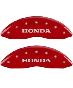 MGP 4 Caliper Covers Engraved Front Honda Engraved Rear H Logo Red finish silver ch
