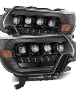 AlphaRex 12-15 Toyota NOVA LED Proj Headlights Plank Style Alpha Blk w/Activ Light/Seq Signal/DRL