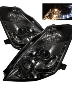 Spyder Nissan 350Z 03-05 Projector Headlights Halogen Model Only - DRL Smoke PRO-YD-N350Z02-DRL-SM