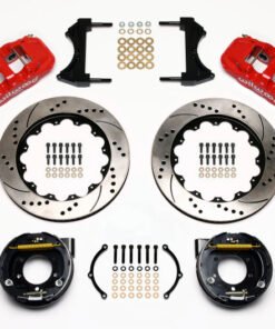 Wilwood AERO4 Rear P-Brake Kit 14.00in Drill Red 2005-2014 Mustang