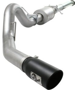 aFe Atlas Exhaust 4in Aluminized Cat-Back w/ 304 SS Black Tip 11-13 Ford F-150 EcoBoost V6 3.5L (tt)