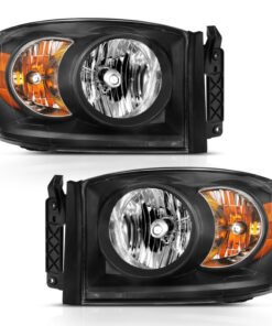 ANZO 2006-2009 Dodge Ram 1500 Crystal Headlight  Black Amber