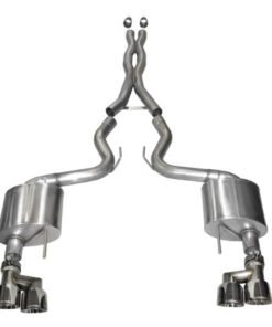 Corsa 15-16 Ford Mustang GT 5.0 3in Cat Back Exhaust Polish Quad Tips (Xtreme)