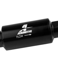 Aeromotive In-Line Fuel Filter 40-M Stainless Mesh Element ORB-10 Port (Bright-Dip Black) 2in. OD