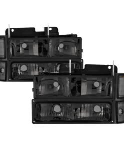 Xtune Chevy Suburban 94-98 Headlights w/ Corner & Parking Lights 8pcs Smoked HD-JH-CCK88-AM-SM-SET