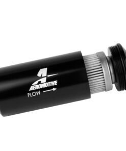 Aeromotive In-Line Filter - (AN-6 Male) 40 Micron Stainless Mesh Element Bright Dip Black Finish