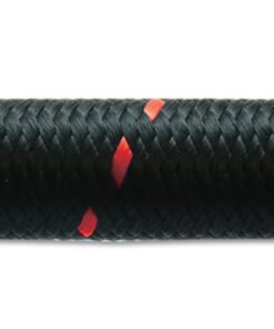 Vibrant -6 AN Two-Tone Black/Red Nylon Braided Flex Hose (20 foot roll)