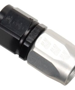 Russell Performance -8 AN Black/Silver Straight Full Flow Hose End