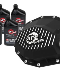 aFe POWER 21-22 Ram1500 TRX Hemi V8 6.2L PRO Series Rear Diff Cover Black w/Machined Fins & Gear Oil