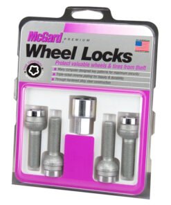 McGard Wheel Lock Bolt Set - 4pk. (Radius Seat) M14X1.5 / 17mm Hex / 27.0mm Shank Length - Chrome