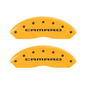 MGP 4 Caliper Covers Engraved Front & Rear Gen 5/Camaro Yellow finish black ch