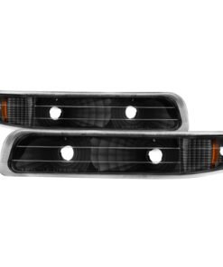Xtune Chevy Silverado 99-02 Amber Reflector Bumper Lights Black CBL-JH-CS99-AM-BK