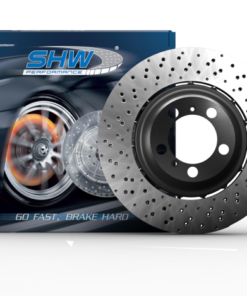SHW 15-19 Ford Mustang Shelby GT350 5.2L (Up to 2/4/2019) Left Front Cross-Drilled LW Brake Rotor