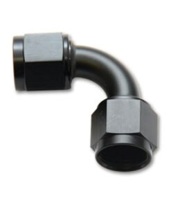 Vibrant -4AN Female 90 Degree Union Adapter (AN to AN) - Anodized Black Only