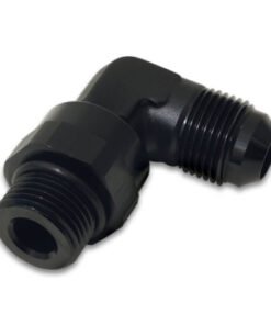 Vibrant -10AN Male Flare to Male -8 ORB Swivel 90 Degree Adapter - Anodized Black