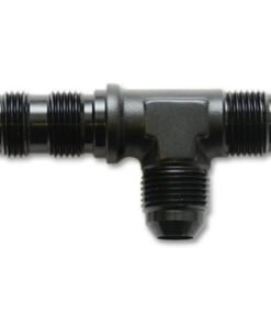 Vibrant -3AN Bulkhead Adapter Tee on Run Fittings - Anodized Black Only