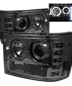 Spyder GMC Sierra 1500/2500/3500 07-13 Projector Headlights LED Halo- LED Smoke PRO-YD-GS07-HL-SM