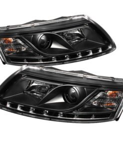 Spyder Audi A6 05-07 Projector Headlights Halogen Model Only - DRL Black PRO-YD-ADA605-DRL-BK
