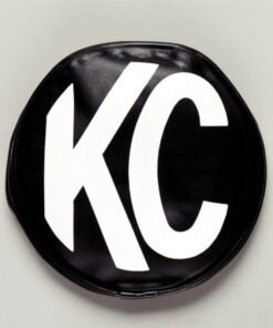 KC HiLiTES 5in. Round Soft Cover (Pair) - Black w/White KC Logo