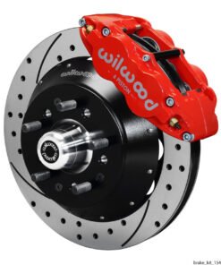 Wilwood Narrow Superlite 6R Dust Seal Front Hub Kit 14.00in Drill Red 67-69 Camaro 64-72 Nova
